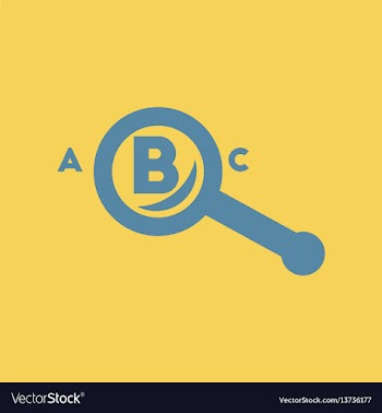 Magnifying glass letters vector image