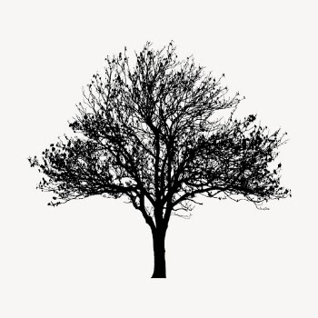 Magnolia Kobus tree silhouette collage | Free PSD - rawpixel
