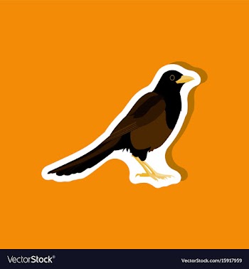 Magpie paper sticker on stylish background vector image