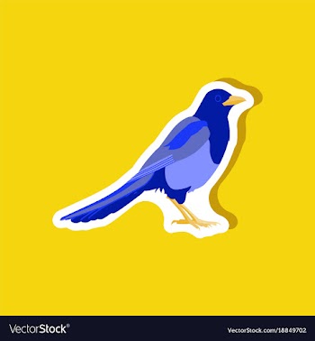 Magpie paper sticker on stylish background vector image