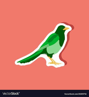 Magpie paper sticker on stylish background vector image