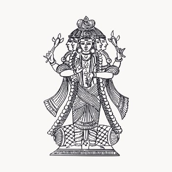 Mahadeva, Hindu god illustration clipart | Free Vector - rawpixel