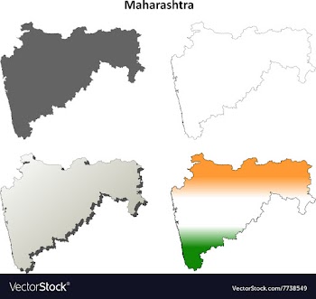 Maharashtra blank detailed outline map set vector image