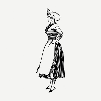 Maid, servant clipart, vintage illustration | Free PSD Illustration - rawpixel