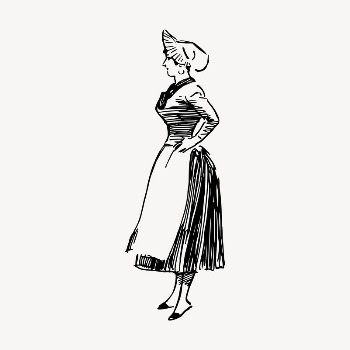 Maid, servant drawing, vintage illustration | Free Vector Illustration - rawpixel