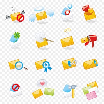 Mail Icon - Multiple envelopes flag collection 