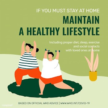 Maintain a healthy lifestyle at home during coronavirus pandemic socia.. | Free  vector - 2318032