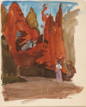 Maisema, jossa nainen, 1894 - | Free Photo - rawpixel