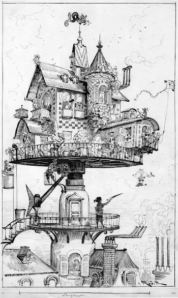 "Maison tournante aérienne": drawing shows | Free Photo - rawpixel