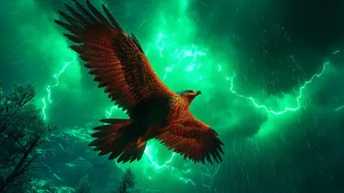 Majestic Auburn Eagle Amidst Jade Lightning Majestic Auburn Eagle Amidst Jade Lightning