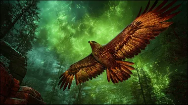 Majestic Auburn Eagle Amidst Jade Lightning Majestic Auburn Eagle Amidst Jade Lightning