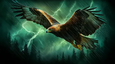 Majestic Auburn Eagle Amidst Jade Lightning Majestic Auburn Eagle Amidst Jade Lightning