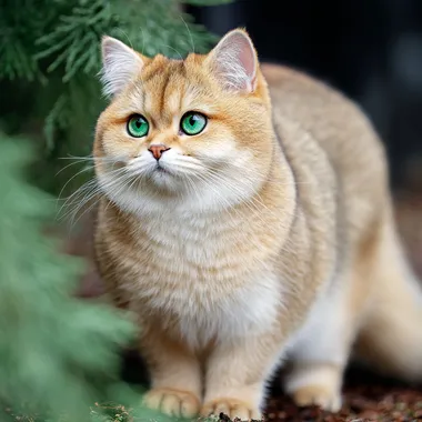 Majestic British Golden Chinchilla Cat with Striking Green Eyes Majestic British Golden Chinchilla Cat with Striking Green Eyes