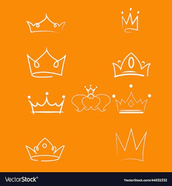 majestic crown logo hand drawn queen sign or king