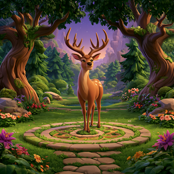 Majestic Deer in a Lush Forest