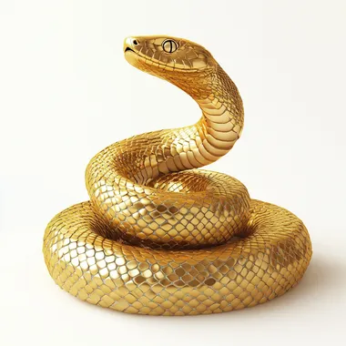 Majestic Golden Snake: A Hyper-Detailed Vector Art