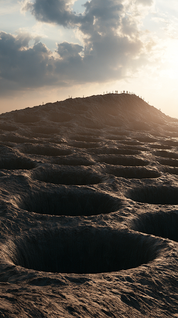 Majestic Mountain of Pits Landscape