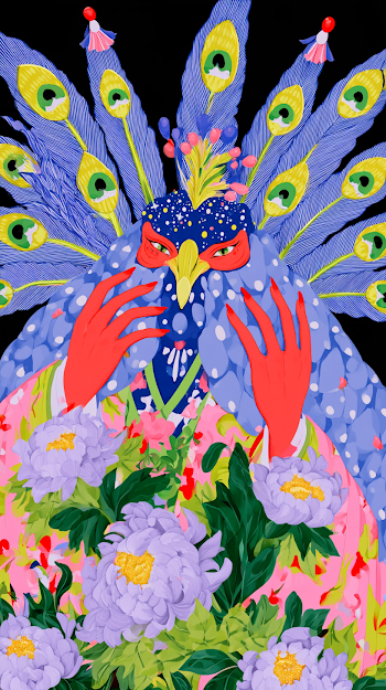 Majestic Peacock Goddess
