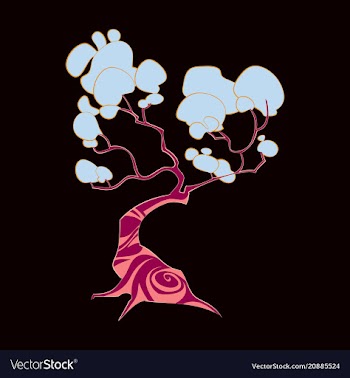 Majestic tree with magic color vector image