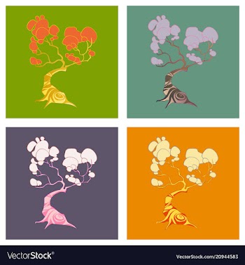 Majestic tree with magic color vector image