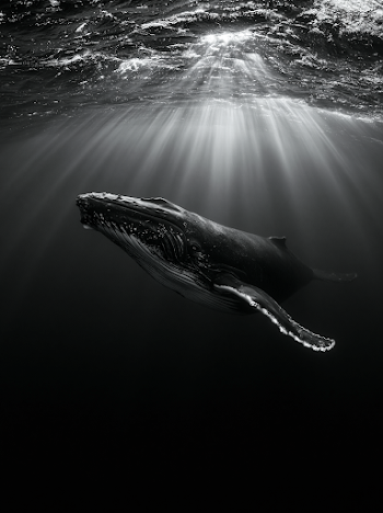 Majestic Whale Beneath Ocean Waves
