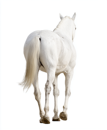 Majestic White Horse Walking