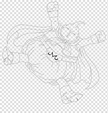 Majin Buu LINE ART, Dragon Ball Majin Buu sketch transparent background PNG clipart