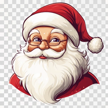 Make a logo for a christmas store, a santa claus wink, flat 