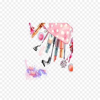 Make-up Cosmetics Illustration - Watercolor makeup 