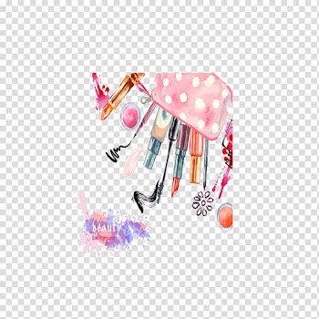Make-up Cosmetics Illustration, Watercolor makeup transparent background PNG clipart