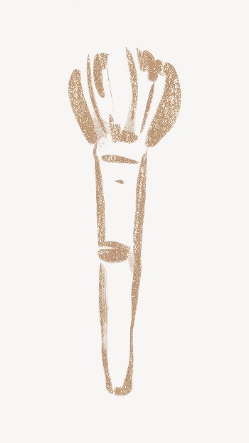 Makeup brush collage element, gold | Free Photo - rawpixel