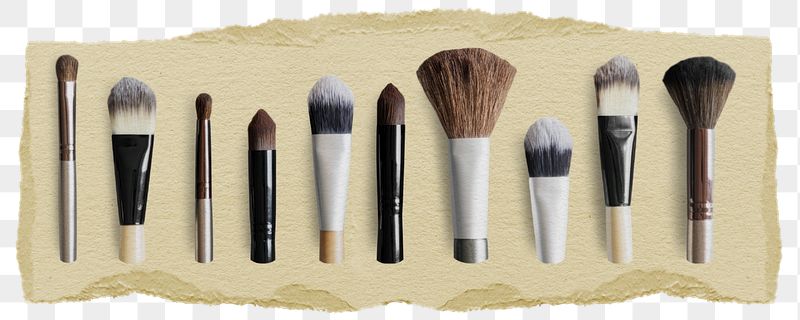 Makeup brushes png sticker, ripped | Free PNG - rawpixel