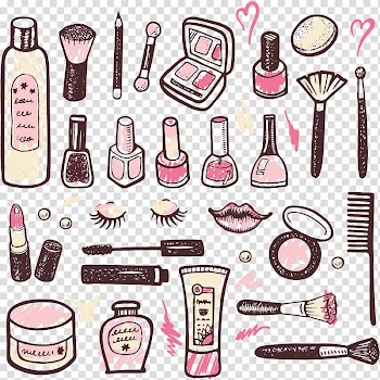 Makeup collection art, Cosmetics Drawing Watercolor painting, Cartoon Cosmetic transparent background PNG clipart