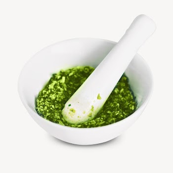 Making pesto with mortar  | Free Photo - rawpixel