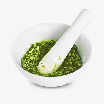 Making pesto with mortar  | Free PSD - rawpixel