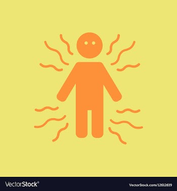 Malaria symptoms Shiver body feel cold vector image