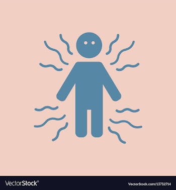 Malaria symptoms shiver body feel cold vector image