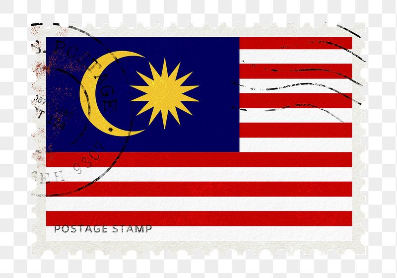 Malaysia flag png post stamp | Free PNG - rawpixel
