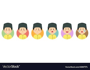 malaysian avatar with various expression