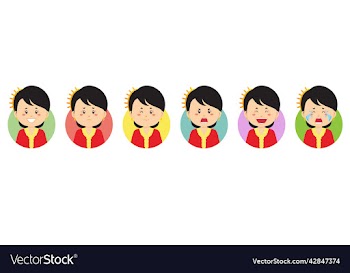 malaysian avatar with various expression