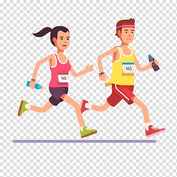 Male and female running graphics illustration, Animation Running Sport , jogging transparent background PNG clipart