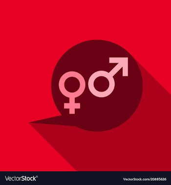 Male and female symbols combination in thinking vector image