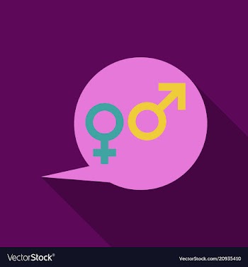 Male and female symbols combination in thinking vector image