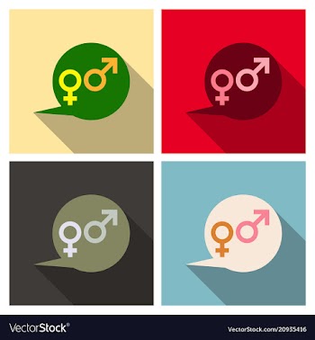 Male and female symbols combination in thinking vector image