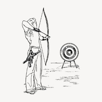 Male archer aiming clipart, vintage | Free Vector - rawpixel