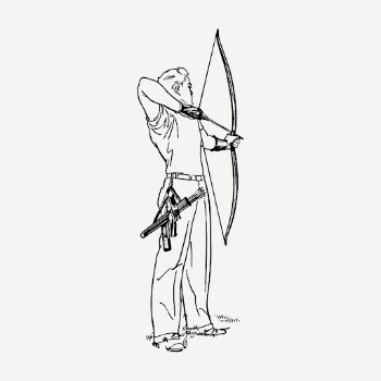 Male archer aiming drawing, sport | Free PSD - rawpixel