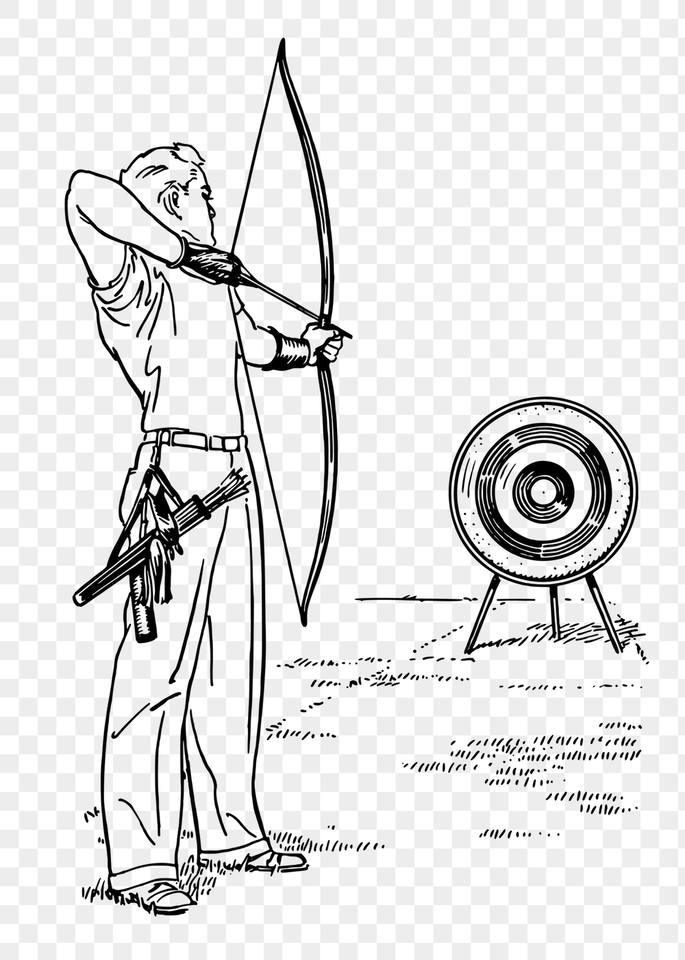 Male archer aiming png sticker, | Free PNG - rawpixel