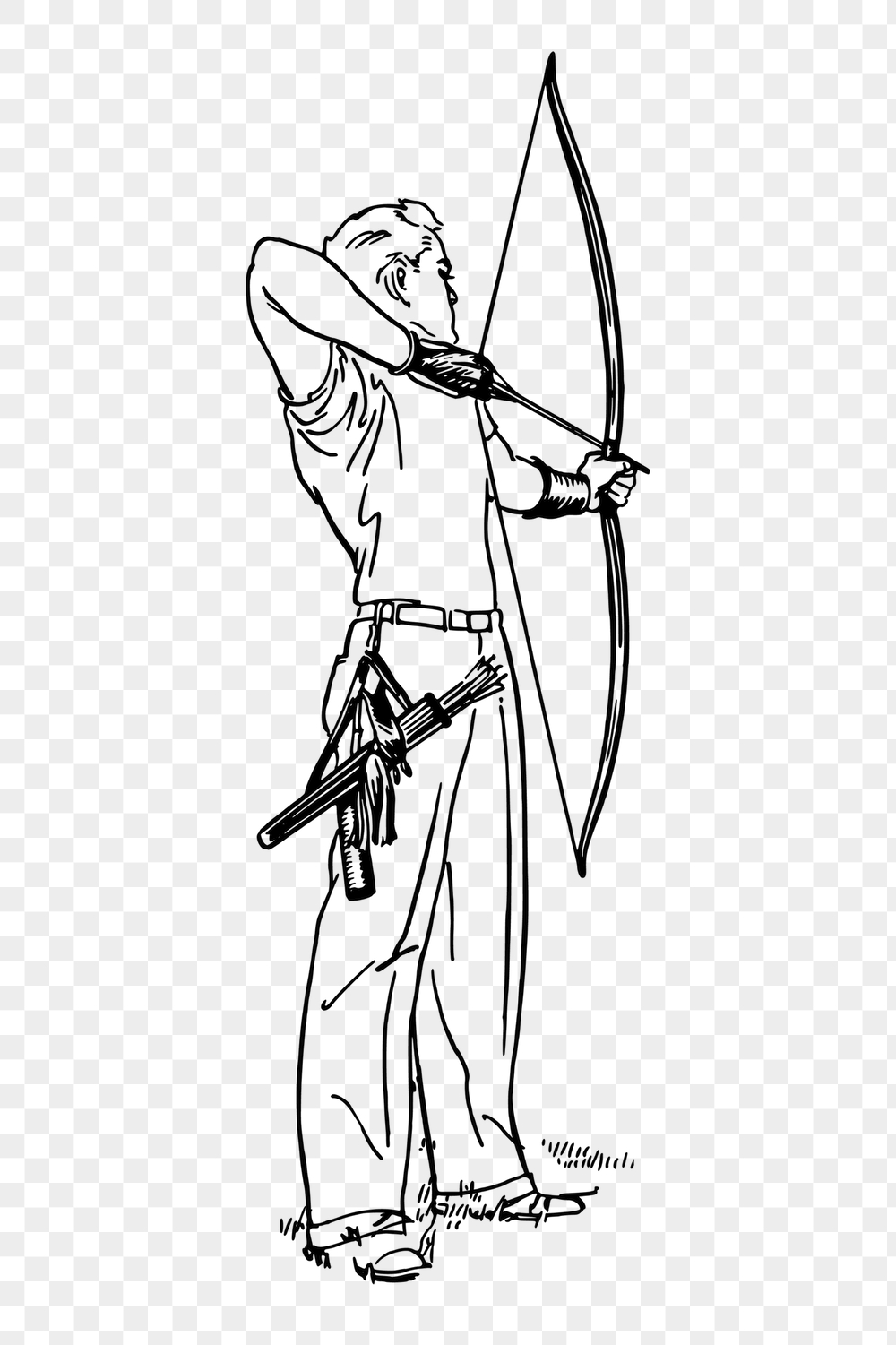 Male archer aiming png sticker, | Free PNG - rawpixel
