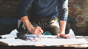 Male architect sketching