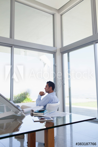 Male architect working in modern office